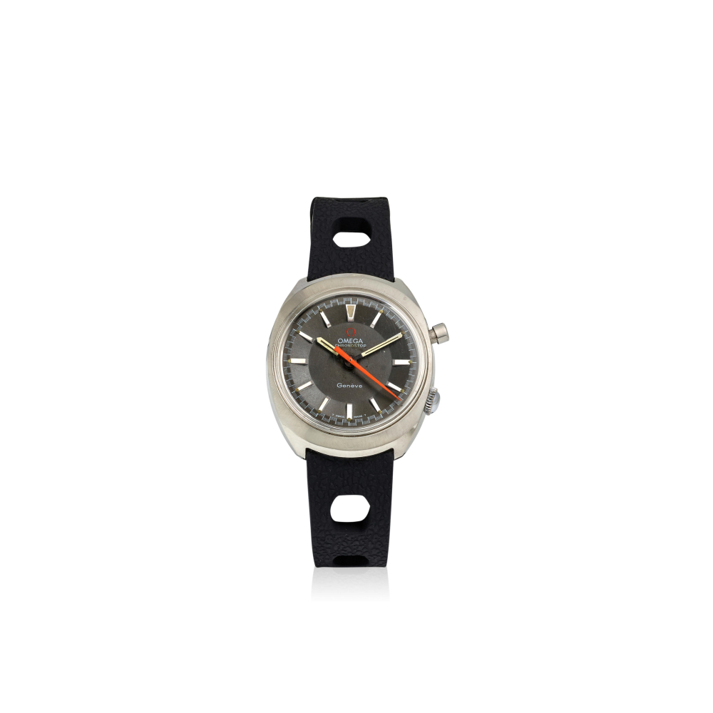 [NO RESERVE] OMEGA. A STAINLESS STEEL MANUAL WIND CHRONOGRAPH WRISTWATCH
