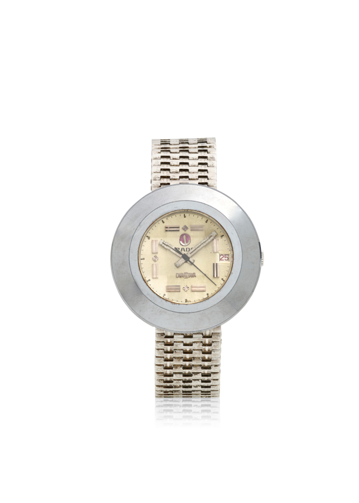 [NO RESERVE] RADO. A STAINLESS STEEL AUTOMATIC CALENDAR BRACELET WATCH