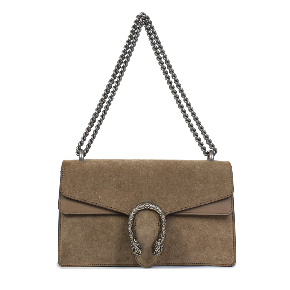 Gucci: a Brown Suede Dionysus Small Shoulder Bag