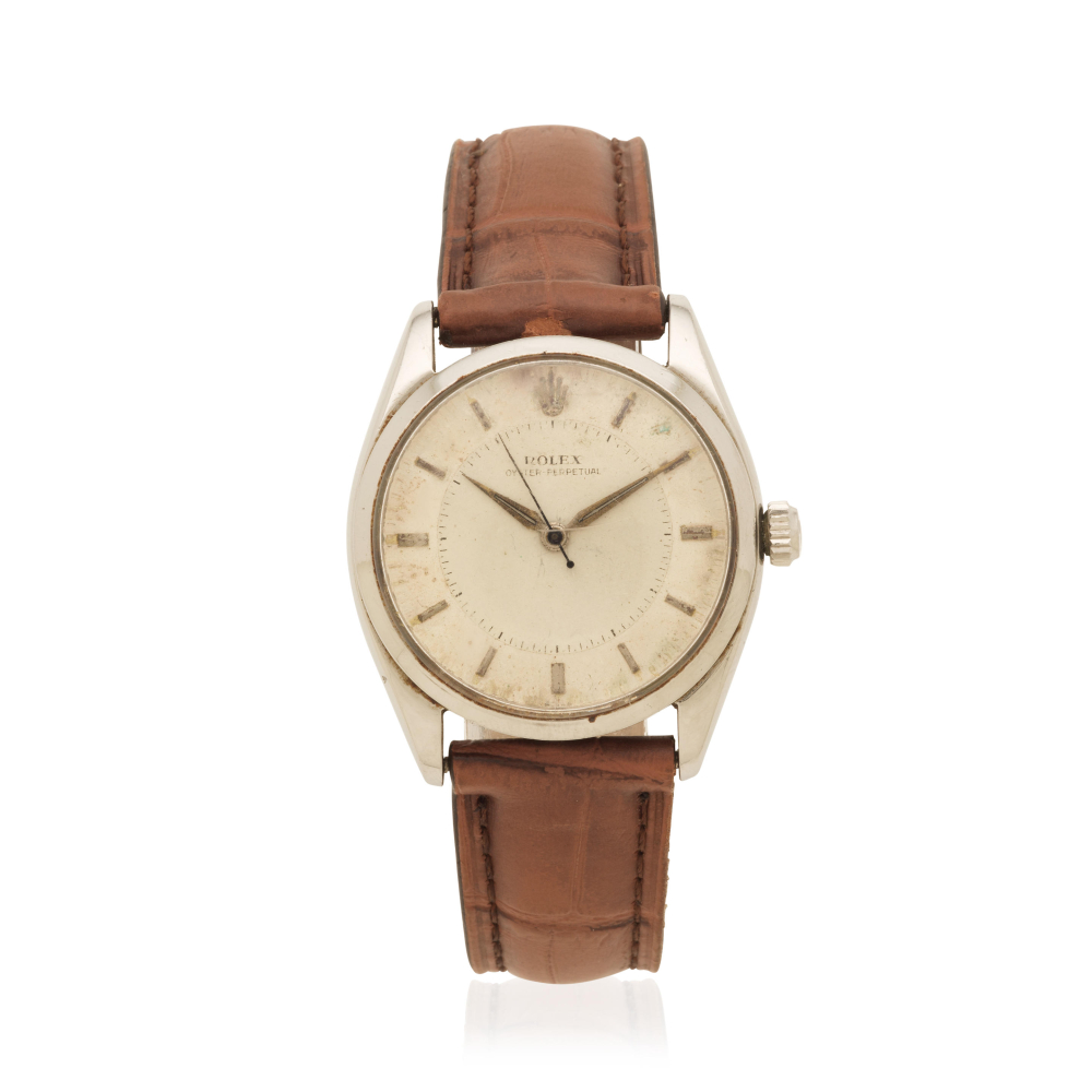 Rolex. A stainless steel automatic wristwatch