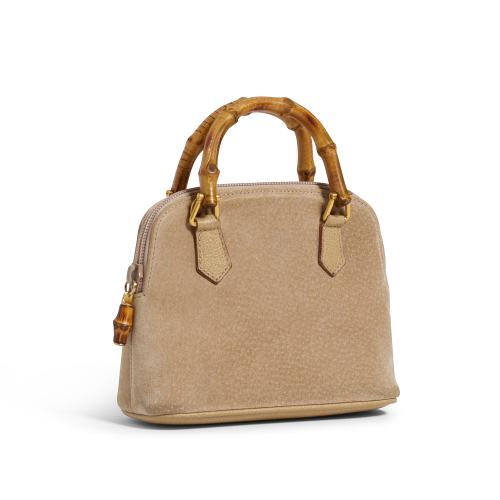 GUCCI: SUEDE BAMBOO MINI TOP HANDLE BAG
