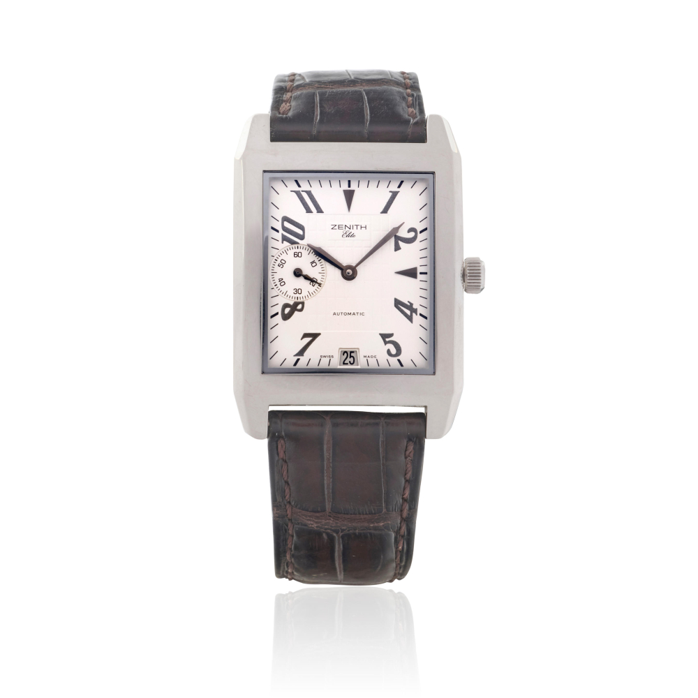 Zenith. A stainless steel automatic calendar wristwatch
