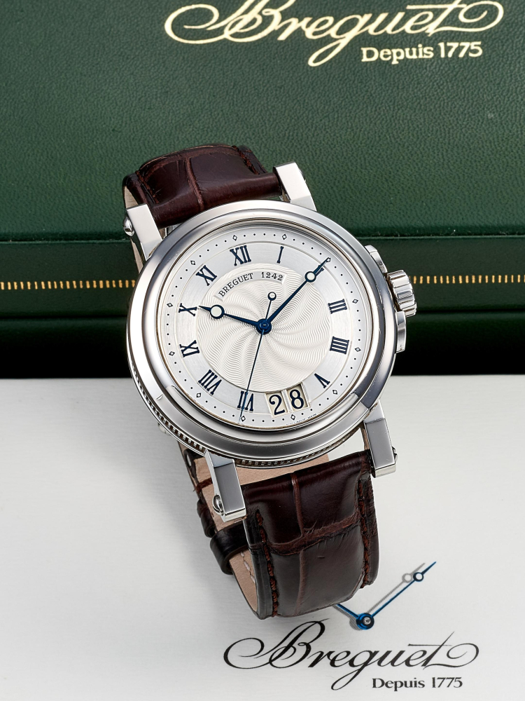 BREGUET | MARINE, REF.5817, A STAINLESS STEEL WRISTWATCH WITH DATE, CIRCA 2006