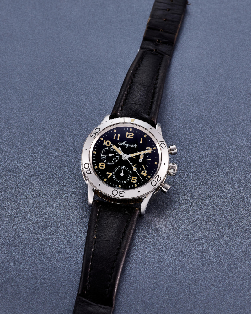 BREGUET | TYPE XX, REF.3800, A STAINLESS STEEL FLYBACK CHRONOGRAPH WRISTWATCH, CIRCA 1995