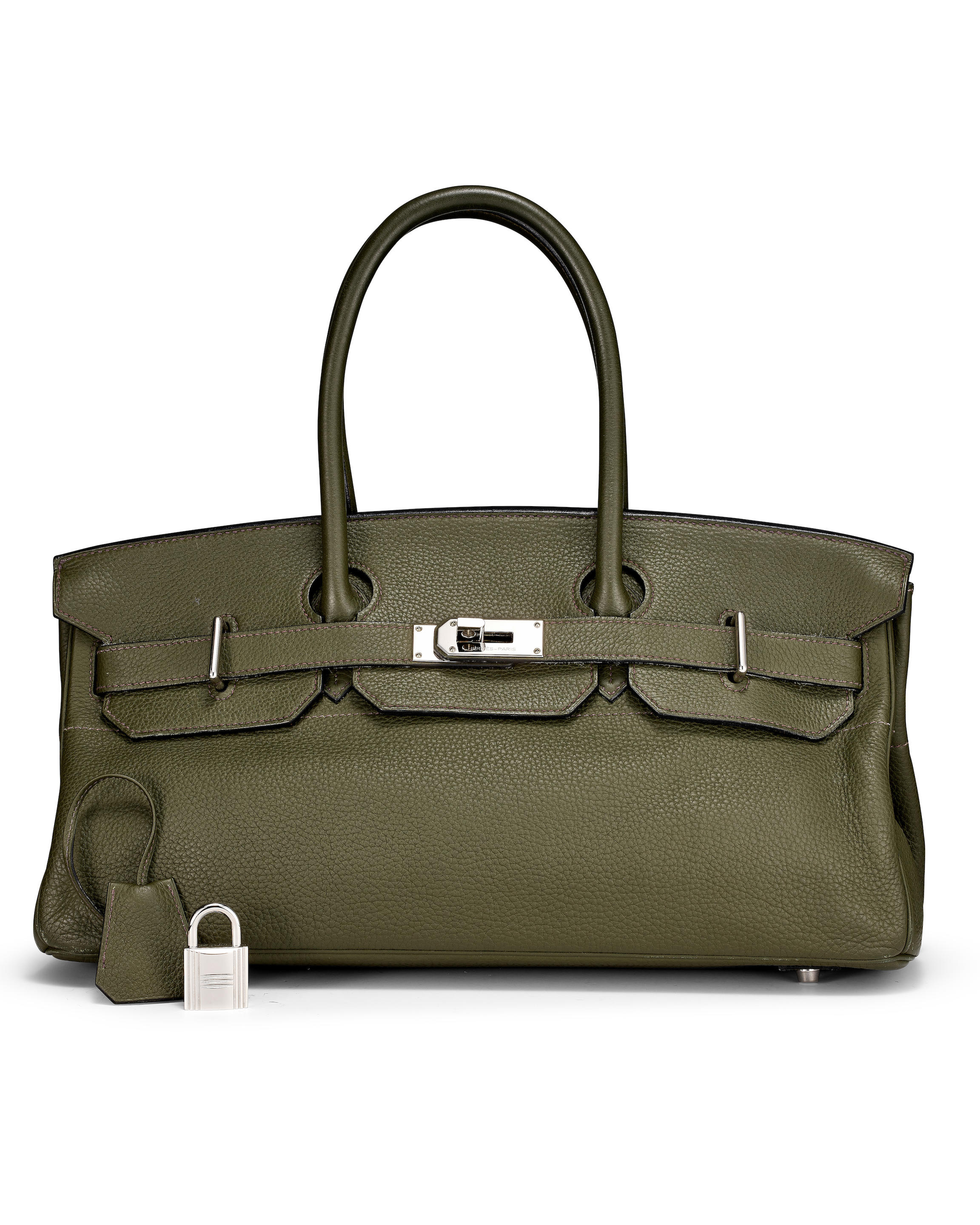 HERMÈS: CANOPEE CLEMENCE SHOULDER BIRKIN WITH PALLADIUM HARDWARE 2008