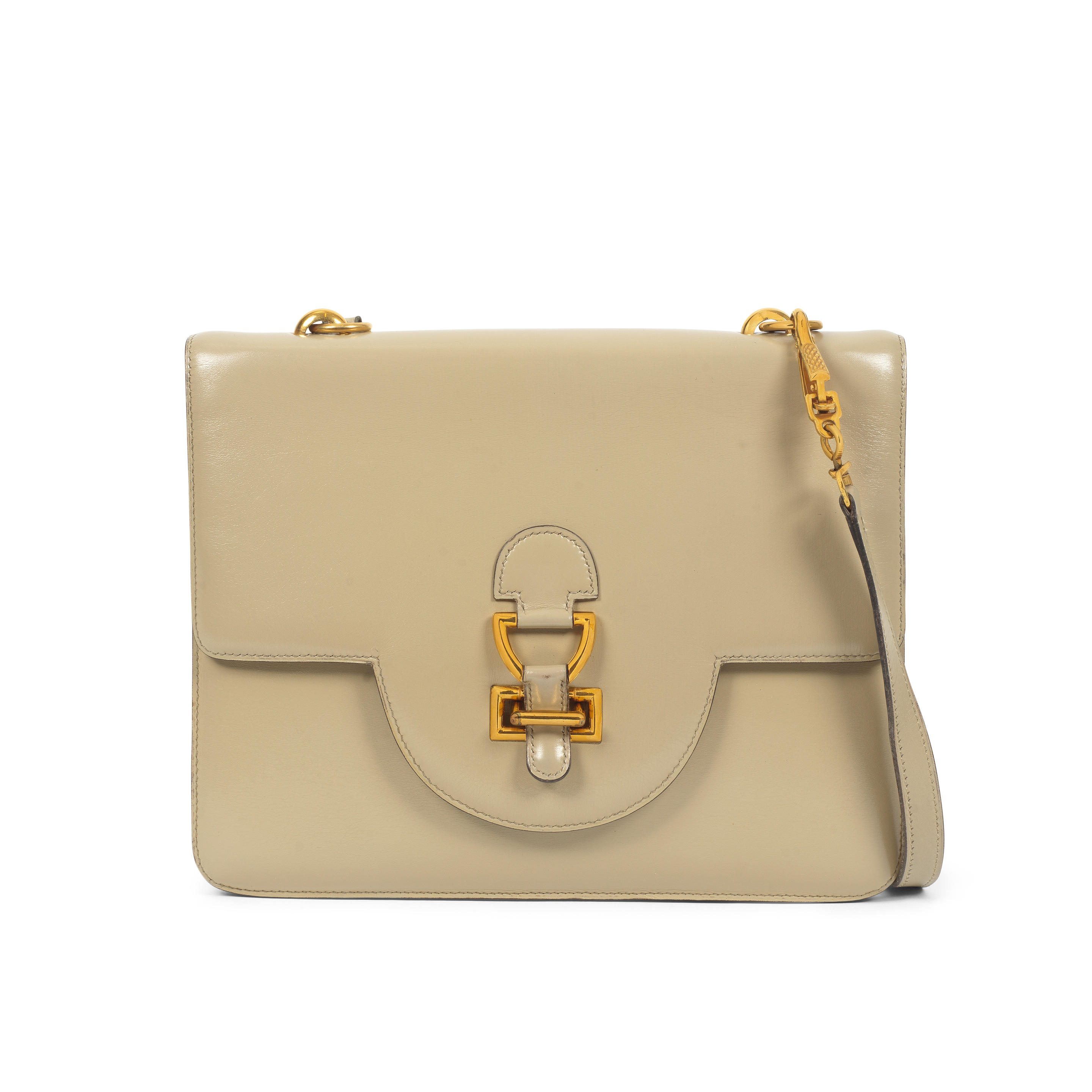 Hermès: a Parchemin Box Leather Sandrine Handbag