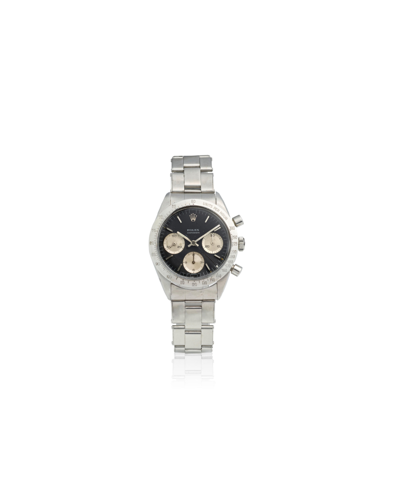 ROLEX. A STAINLESS STEEL MANUAL WIND CHRONOGRAPH BRACELET WATCH