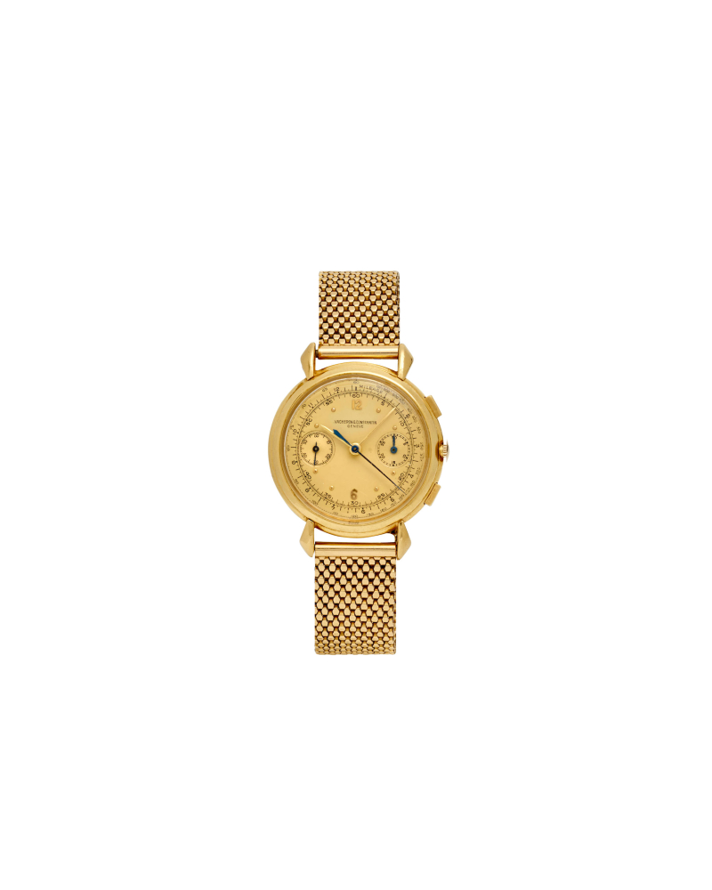 VACHERON CONSTANTIN. A VERY ATTRACTIVE 18K GOLD MANUAL WIND CHRONOGRAPH WRISTWATCH