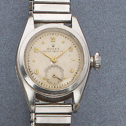Rolex. A lady's stainless steel automatic wristwatch
