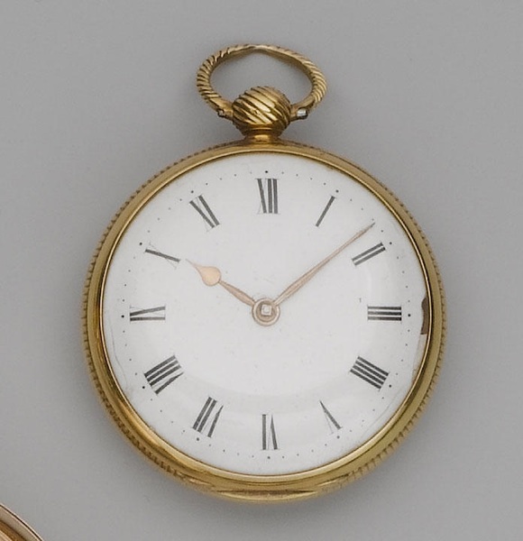 Desbois & Wheeler. An 18ct gold open face pocket watch