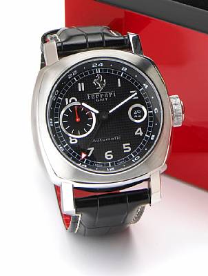Ferrari by Officine Panerai. A large stainless steel limited edition self-winding dual-time zone calendar wristwatch