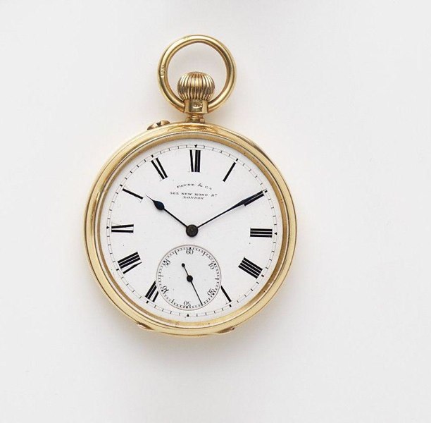 Payne & Co, London. An 18ct gold keyless wind open face pocket watch Case No.26557, Movement No.6727, London Hallmark for 1900