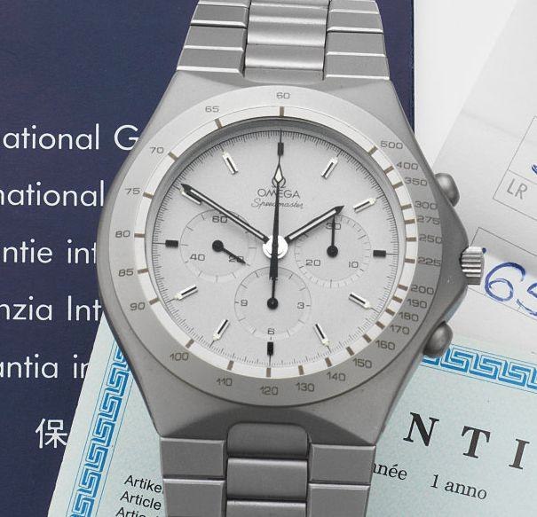 Omega. A stainless steel manual wind chronograph bracelet watch Speedmaster, Ref:145.0040, Made for the German market, Sold 18th July 1986