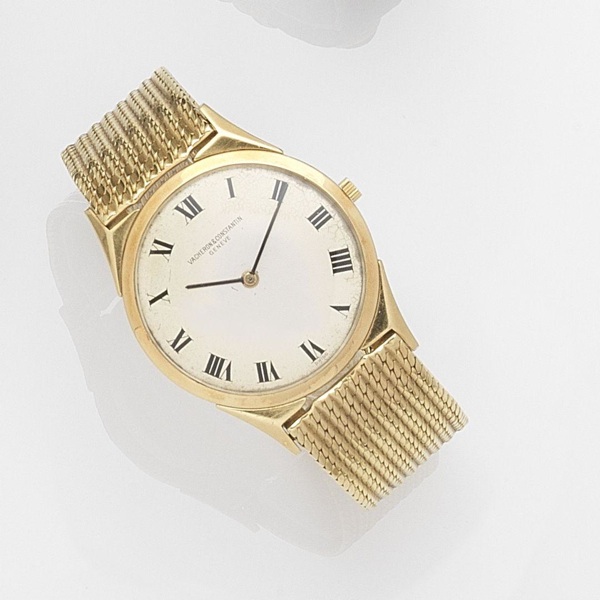 Vacheron & Constantin. An 18ct gold ultra thin manual wind bracelet watch
