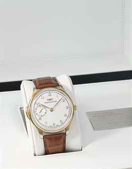IWC. A fine and rare oversized 18K pink gold limited edition minute repeating wristwatch