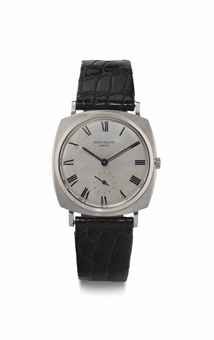 Patek Philippe. A Fine and Rare 18k White Gold Cushion-Shaped Automatic Wristwatch