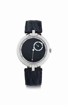 Vincent Calabrese. An Unusual Stainless Steel Automatic Wristwatch with Wandering Hours
