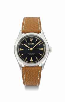 Rolex. A stainless steel automatic wristwatch with black dial and sweep centre seconds
