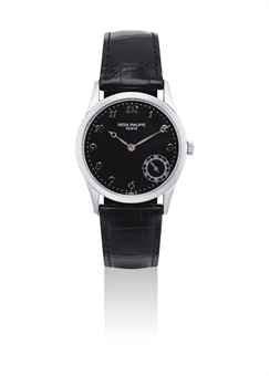 PATEK PHILIPPE. A FINE 18K WHITE GOLD AUTOMATIC WRISTWATCH WITH BREGUET NUMERALS