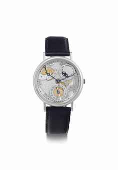 Breguet. A Fine 18k White Gold Automatic Skeletonized Wristwatch with Date, Power Reserve, and Moon Phases