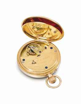 Smith & Sons. An unusual 18K gold openface keyless pocket chronometer with 52 1/2 minute karussel with Class A Kew Certificate