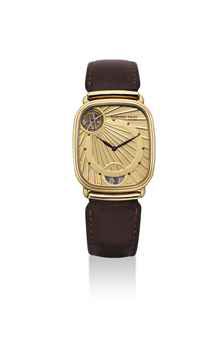 AUDEMARS PIGUET. A RARE 18K GOLD CUSHION-SHAPED AUTOMATIC TOURBILLON WRISTWATCH