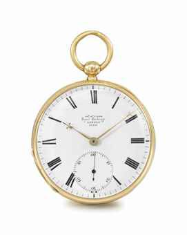 James McCabe. An 18K gold openface keywound pocket chronometer