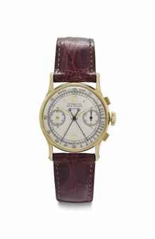 Patek Philippe and Tiffany & Co. A Very Fine and Rare 18k Gold Split-Seconds Chronograph Wristwatch