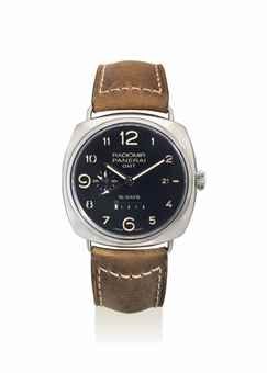 PANERAI. A STAINLESS STEEL LIMITED EDITION CUSHION-SHAPED AUTOMATIC DUAL TIME WRISTWATCH WITH 10 DAY POWER RESERVE, DATE, AM AND PM INDICATION, MADE FOR THE ISTANBUL BOUTIQUE