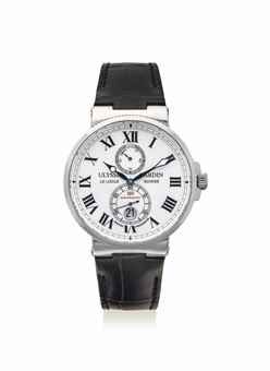 ULYSSE NARDIN. A VERY FINE PLATINUM LIMITED EDITION AUTOMATIC WRISTWATCH WITH DATE, POWER RESERVE AND ENAMEL DIAL, MADE TO CELEBRATE THE 160TH ANNIVERSARY OF THE MANUFACTURE