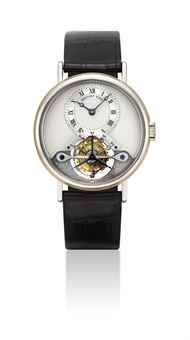BREGUET. A FINE PLATINUM AND 18K PINK GOLD TOURBILLON WRISTWATCH