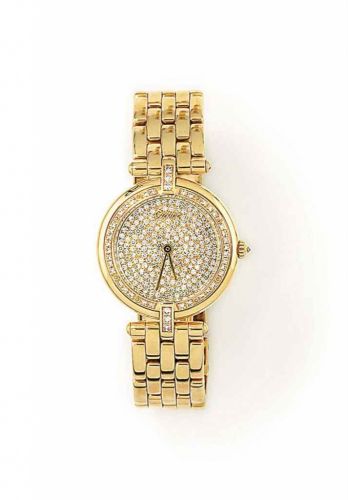AN 18CT GOLD AND DIAMOND 'PANTHERE' QUARTZ WRISTWATCH, BY CARTIER