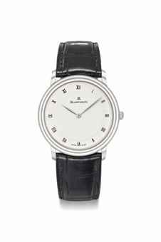 Blancpain. A fine ultra-flat platinum wristwatch