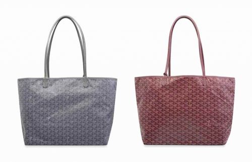 CABAS SAINT-LOUIS GM EN GOYARDINE & CUIR ROUGE