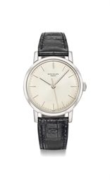 Patek Philippe. A rare and attractive stainless steel wristwatch with sweep centre seconds
