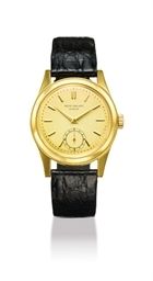 PATEK PHILIPPE. AN UNUSUAL 18K GOLD WRISTWATCH