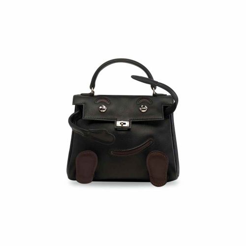 A LIMITED EDITION BLACK GULLIVER LEATHER QUELLE IDOLE WITH PALLADIUM HARDWARE