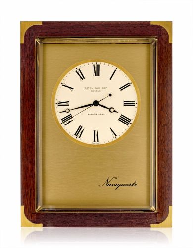 PATEK PHILIPPE, NAVIQUARTZ DESK CLOCK REF. 1200 & GOLD RECORD GIFTED FROM SIR ELTON JOHN