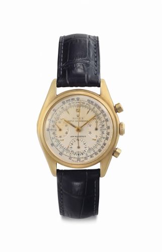 Rolex. A Rare 18k Gold Chronograph Wristwatch