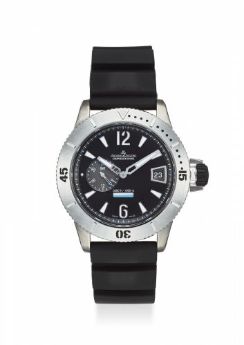 JAEGER-LECOULTRE. AN EXTREMELY FINE TITANIUM GMT AUTOMATIC WRISTWATCH WITH DATE, ORIGINAL CERTIFICATE AND BOX