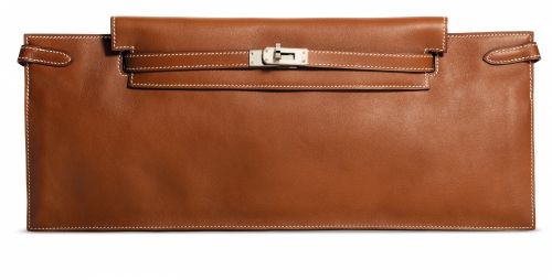 A LIMITED EDITION GOLD SWIFT LEATHER KELLY BANDOU WITH PALLADIUM HARDWARE