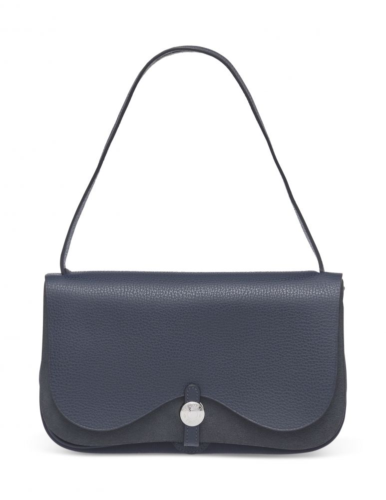 AN INDIGO VACHE LIÉGÉE & TOILE COLORADO PM WITH PALLADIUM HARDWARE HERMÈS, 2005