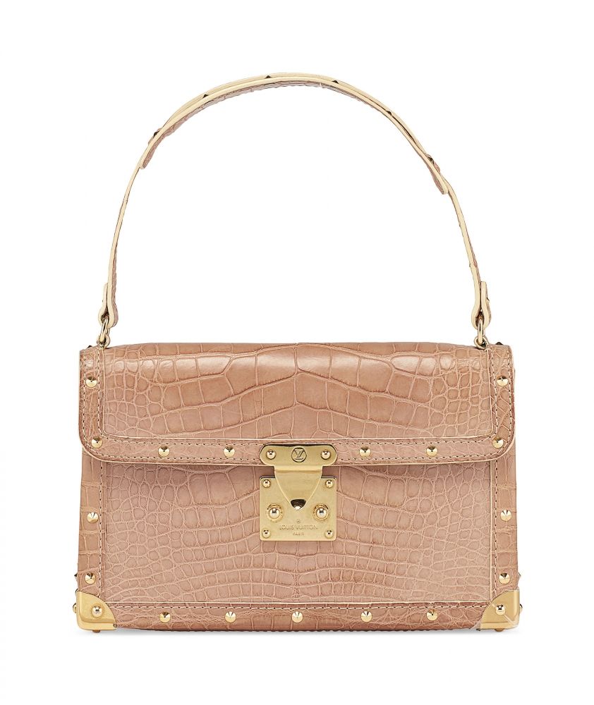 A MATTE PINK ALLIGATOR L'AIMABLE WITH GOLD HARDWARE