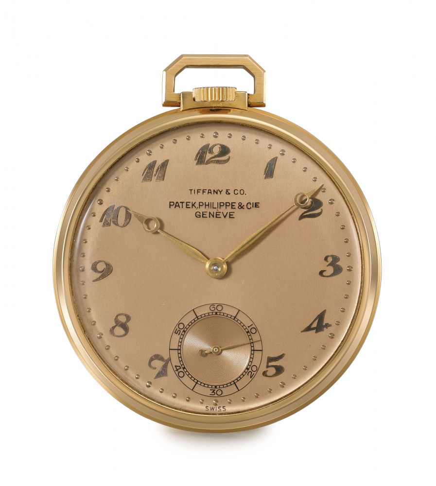 Patek Philippe. A very fine and rare 18K pink gold openface keyless lever watch with pink dial and Breguet numerals, made for the American Market