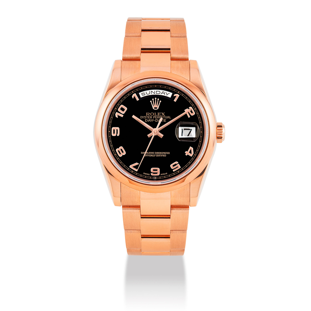 ROLEX, PINK GOLD DAY-DATE, REF. 118205 -