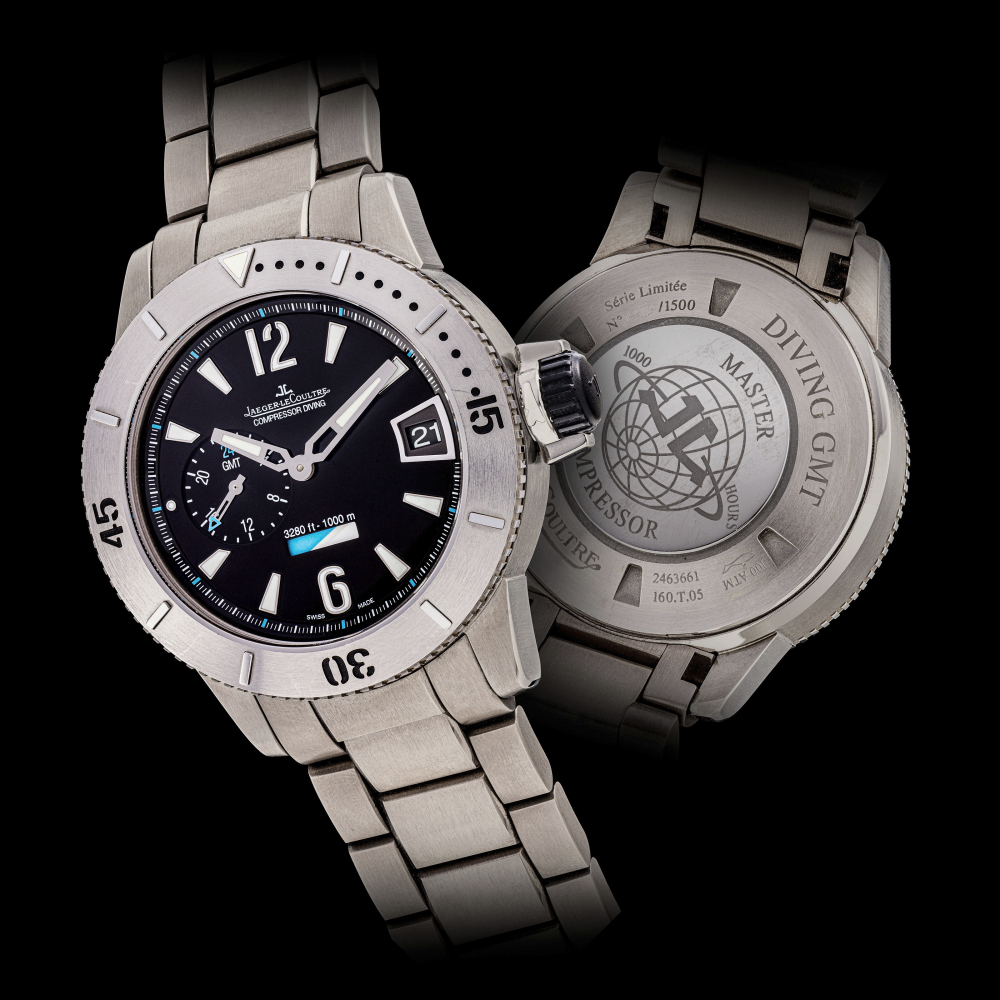 JAEGER-LECOULTRE, LIMITED EDITION, MASTER COMPRESSOR DIVING CHRONOGRAPH & GMT, TITANIUM, NO.1219/1500 -