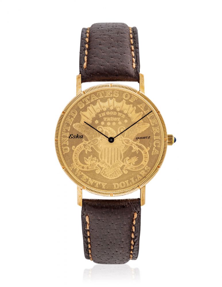 ESKA, 18K GOLD COIN WATCH -