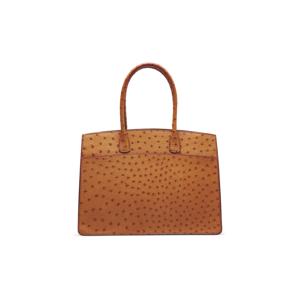 A COGNAC OSTRICH WHITEBUS 30 WITH GOLD HARDWARE - HERMÈS
