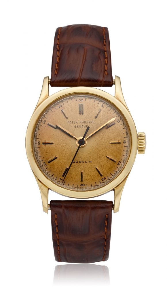 PATEK PHILIPPE, CALATRAVA, GÜBELIN SIGNED DIAL, 18K GOLD, REF. 2457 -