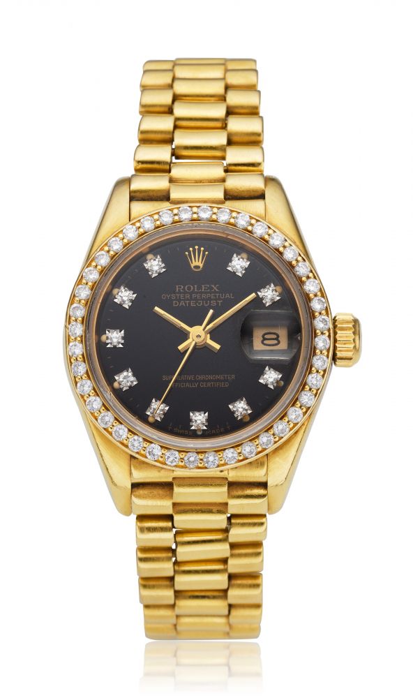 ROLEX, LADIES’ DATEJUST, 18K GOLD & DIAMONDS, REF. 69138 -